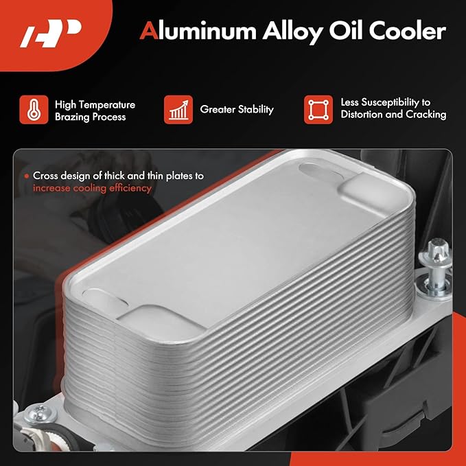 A-Premium Engine Oil Cooler and Oil Filter Housing [with Gasket] Compatible with Mercedes-Benz Vehicles - 2014-2023 - CLA250, GLA250, GLA35 AMG, A220, A35 AMG, GLB250, GLB35 AMG - 2.0L