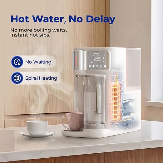 Countertop Reverse Osmosis System, 6-Stage RO Water Filter with Chilled Water, Dual Water Path, Mineralization & TDS Display, Portable Purifier for Home Office (G1 Pro Cold●Hot)