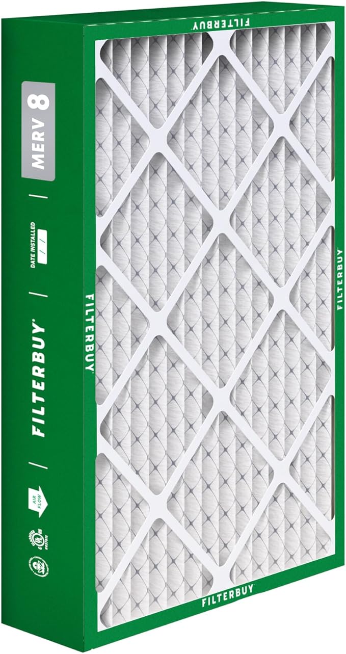 Filterbuy 17x26x4 Air Filter MERV 8 Essential Dust & Allergy Defense (3-Pack), Electrostatic Pleated HVAC AC Furnace Filters Replacement for Lennox (Actual Size: 16.56 x 25.94 x 4.13)