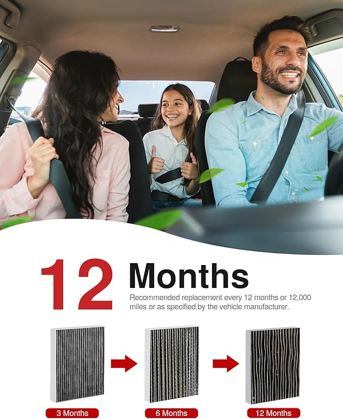 Puroma Cabin Air Filter with Activated Carbon, Replacement for CF12772, CP772, Ford Bronco, Bronco Sport, Escape, Explorer, Maverick, Mustang Mach-E, Ranger, Lincoln Aviator, Corsair, Nautilus