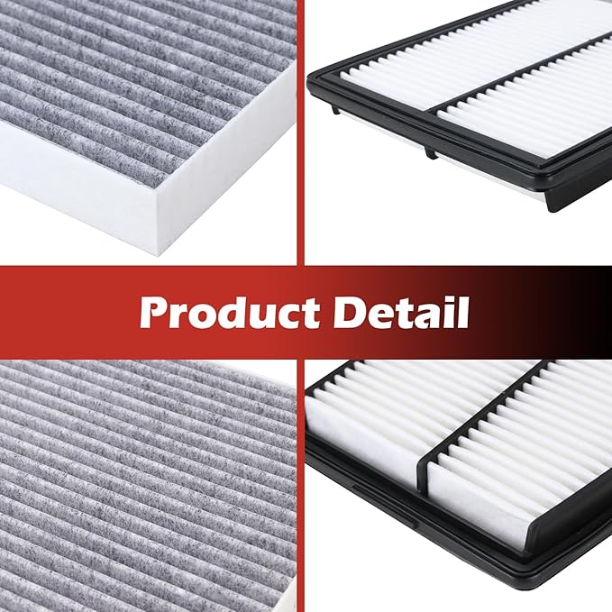 28113-L5100 Engine Air Filter and 97133-L0000 Cabin Air Filter kit Compatible with 2021-2025 Santa Fe 1.6L Hybrid 2020-2025 Sonata 2.0L Hybrid 2022-2025 Tucson Hybrid Replaces CA12817 CF12820