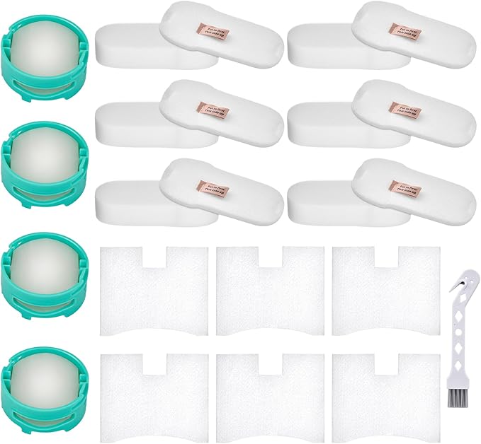 Artraise HZ702 Filter Replacement for Shark HZ700 HZ702 QS175QGN QS175QBL PowerFins HairPro Odor Vacuum, 6 Foam & Felt Filters, 6 Post Motor Filters, 4 Cartridges, Part XFFKHZ2000 & XPMFHZ2000