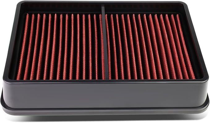 DNA Motoring AFPN-074-RD Clean Air Washable Drop In Panel Air Filter Enhance Engine Performance Power & Acceleration Improve [Compatible with 08-15 Mitsubishi Lancer / 07-13 Outlander]