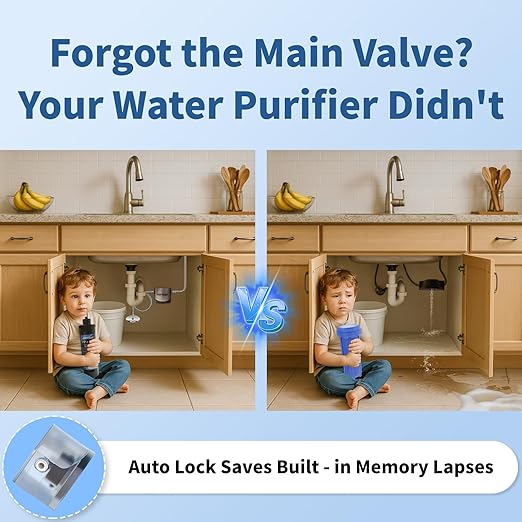 Vortopt Under Sink Water Filter Replacement, 10000 Gallon & 14" Space Saving, NSF/ANSI 42 Certified, Reduces Chlorine & Lead, Black-Q1