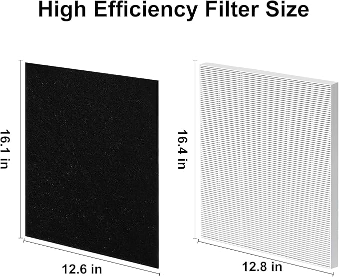 True High Efficiency C535 Replacement 115115 Filter A Compatible with Winix PlasmaWave C535, 5300-2, 6300-2, 5300, 6300, P300, AM90, 9000, 5000, 5000B, C909, 9800, 2 x Filters + 8 x Carbon Pre-Filters