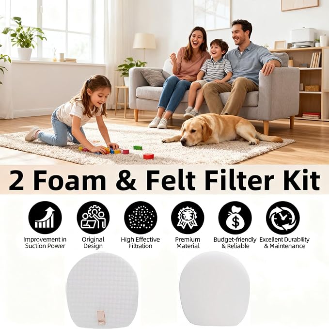 IX141 Vacuum Filters Replacement for Shark IZ362H IZ377H IX140 IX141 IZ140 IZ142 IZ162H IZ163H UZ145 Rocket Pet Pro Cordless Stick Vacuums.Comapre to Part # 617FJ140, 2 Foam & Felt Filters