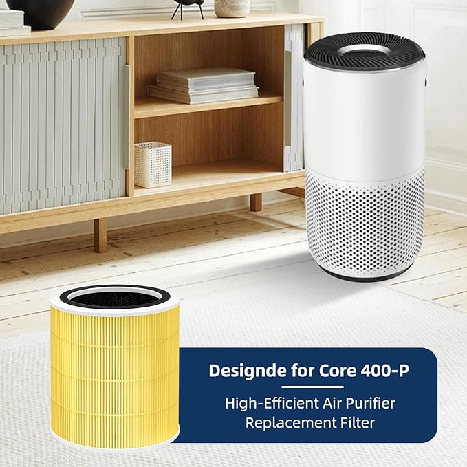 Core 400S Pet Allergy Replacement Filter for LEVOIT Core 400S and Core400S-P/Core 400S-rf Air Purifier,3-in-1 True H13 HEPA Activated Carbon Pre-Filter,Core400S-RF-PA (LRF-C401-YUS),2 Pack,Yellow