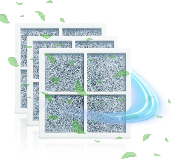LT120F Refrigerator Air Filter Replacement Compatible with LG & Kenmore 469918 9918, Replaces ADQ73214402 ADQ73214403 ADQ73214404 ADQ73214408, Activated Carbon Odor Control, 3 Pack