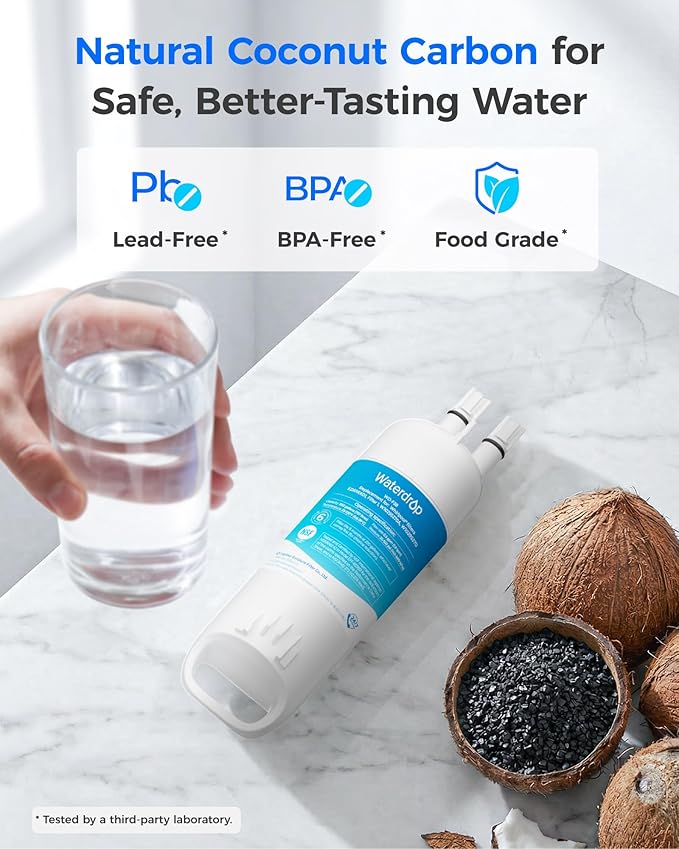 Waterdrop EDR1RXD1 Replacement for Everydrop® Filter 1,W10295370A, EDR1RXD1B, P8RFWB2L, P4RFWB, Kenmore® 46-9081, 46-9930, WD-F38 Refrigerator Water Filter, 2 Filters