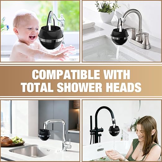 Luxury Version Bath Water Filter for Tub Faucet with Overflow,3,000 Gallons Filtration,Remove Contaminants,Chlorine,Fluoride,Hard Water Softener,Enhances Health of Skin,Hair,Nails,Relieve Eczema,Black