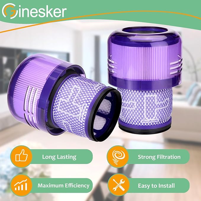 SV18 Filter Replacement Compatible with Dyson Digital Slim & V9 Motorbar Fluffy Extra Pro Cordless Vacuum, Compare to Part No. 970612-01 for Dyson SV18 Digital Slim Filter(2 Pack)