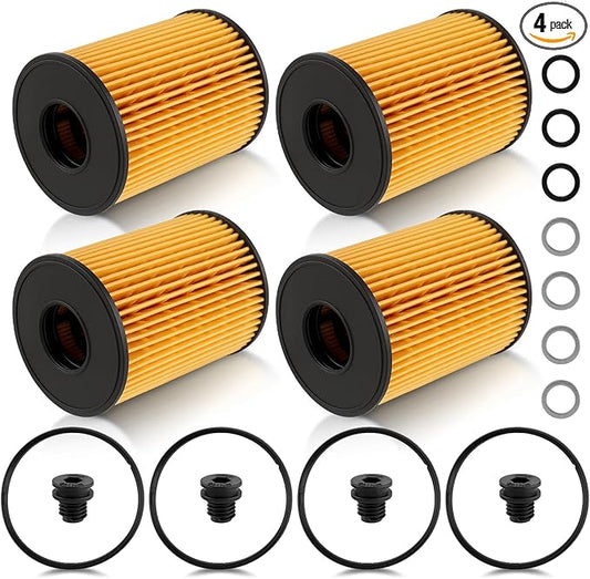 26350-2S000 Oil Filter with Seals Compatible with Hyundai Santa Cruz 2.5L 2020-2022 Compatible with Kia Sorento 2.5L Engine 2021-2022 Pack of 4