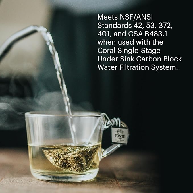 Brondell UF-15 Single-Stage Carbon Block Water Filter Replacement for Coral Under Sink Filtration System, Lasts 6 Months
