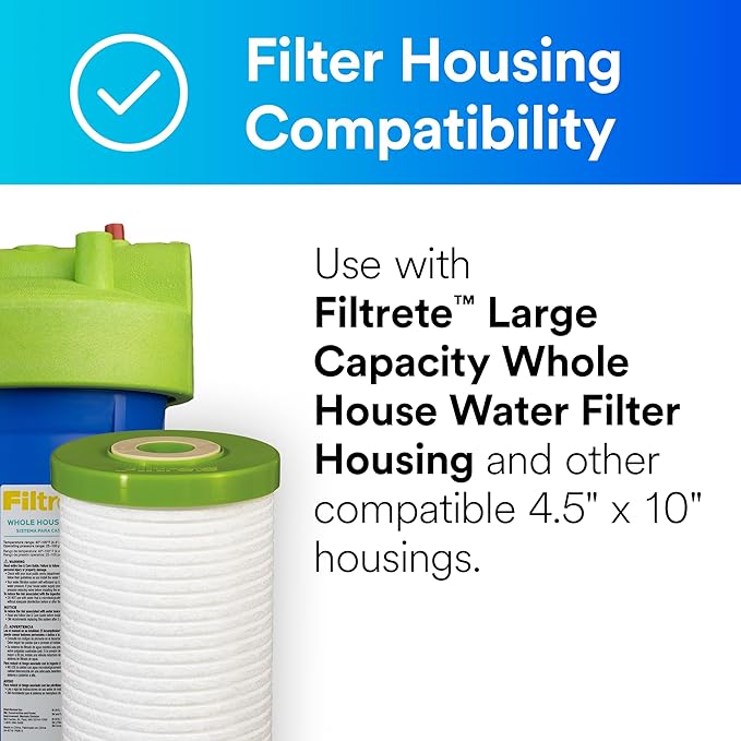 Filtrete Large Capacity Whole House Grooved Replacement Water Filter 4WH-HDGR-F01, for use with 3WH-HD-S01 System (Pack of 2)