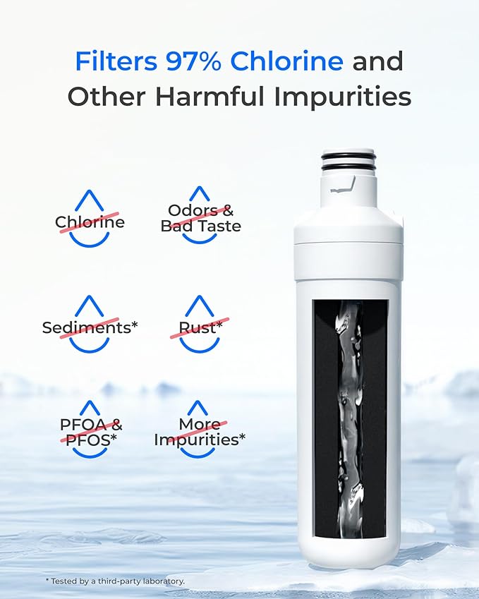 Waterdrop LT1000PC ADQ747935 Refrigerator Water Filter and Air Filter, Replacement for LG® LT1000P®, LMXS28626S, LFXS26973S, LFXS26596S, LFXS28596S, ADQ74793501, ADQ74793502 and LT120F®, 2 Combo