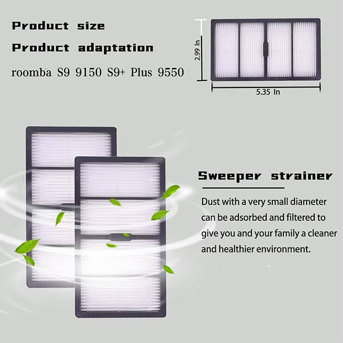Replacement Filter Compatible with Roomba S Series s9(9550) s9+ s9 Plus(9550) Robot Vacuums, 15 Packs Filters Accessories