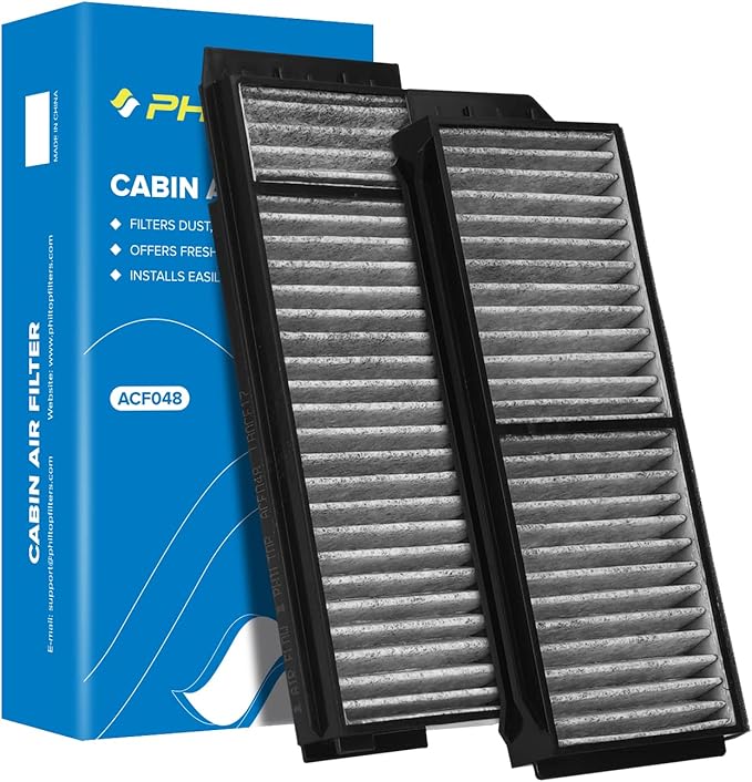 PHILTOP Cabin Air Filter w/Activated Carbon, Compatible with CF10218 Mazda 3 2004-2009, 5 2006-2010 2012-2015, Carbon Filter Up Dust Pollen Odor
