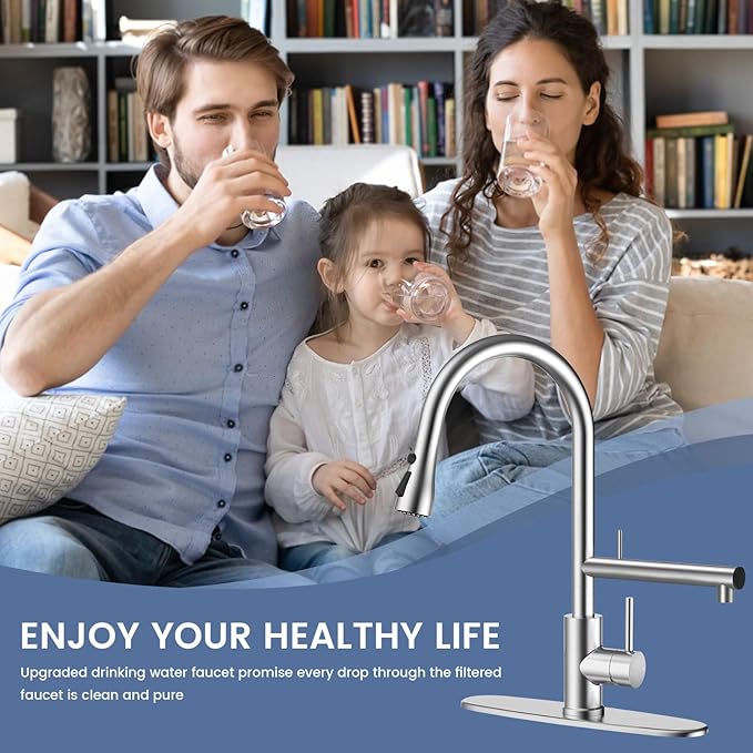 FEELSO Replacement Filters for Feelso Filtered Kitchen Faucet with Pull Down Sprayer (2 Pack), Reduces PFAS, PFOA/PFOS, Lead, Chlorine, Bad Taste & Odor, NSF/ANSI 42 Certified, 50 Gallons