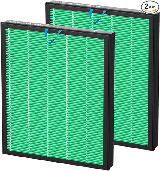 Vital 100S Replacement Filter for LEVOIT Vital 100S and Vital 100S-P Air Purifier, H13 Ture HEPA and Activated Carbon Vital 100S-P Filters, Vital 100S-RF-TX, 2 Pack Green