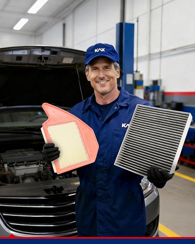 KAX Engine & Cabin Air Filter Kit, Replacement for Dodge Grand Caravan 2011-2020, Chrysler Town & Country 2011-2016, Ram C/V 2012-2015, Volkswagen Routan 2011-2014, Replace# CA11050 CF10743