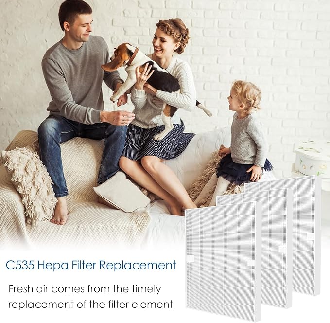 C535 Replacement Filter 115115 Size 21 Replacement Filter A Compatible with Winix C535, 5300, 6300, 5300-2, 6300-2, P300 Air Purifier, True HEPA Filter 3 Pack Only