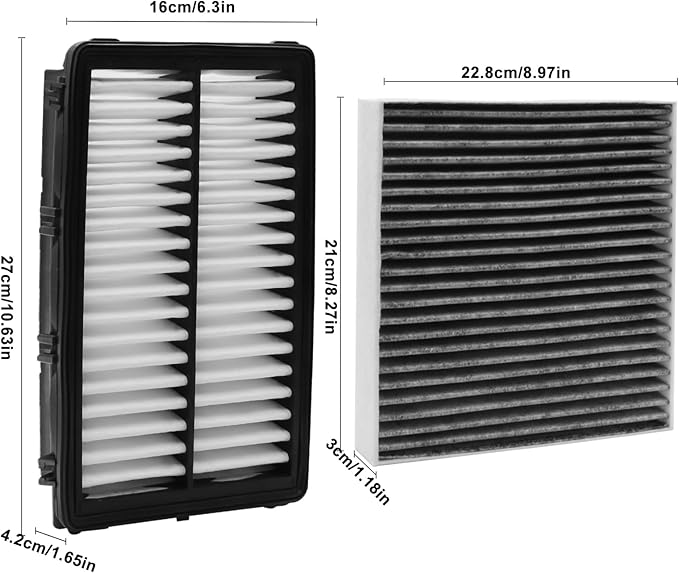 Comb Engine Cabin Air Filter for Hyundai Tucson 2.5L L4 2025 2024 2023 2022 (Except Hybrid)