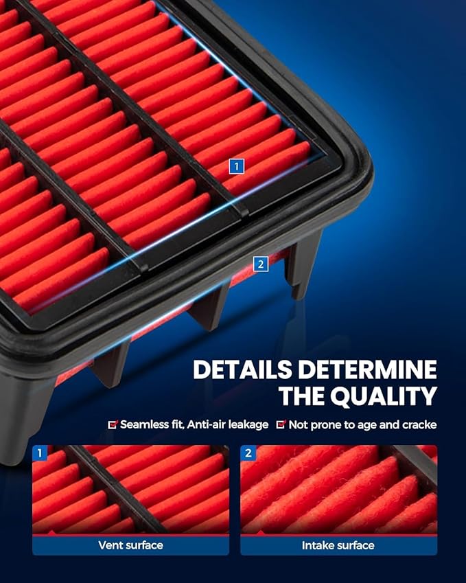 KAX Premium Engine Air Filter, CA10885 Replacement for Honda CR-V CRV(2.4L) 2010 2011 Replace 17220REZA00, Advanced Air Filter Media Increased Acceleration