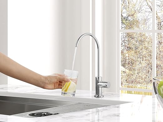 AguaStella AS09CH Chrome Stainless Steel Kitchen Water Filter Faucet RO Faucet for Most Reverse Osmosis Units or Water Filtration System in Non-Air Gap