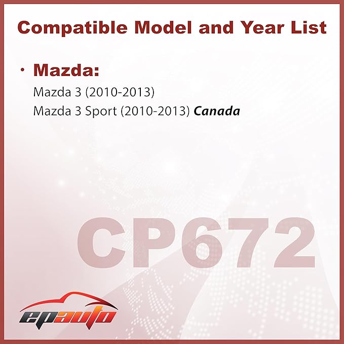 EPAuto CP672 (CF11672) Cabin Air Filter Compatible with Mazda 3 (2010-2013), Mazda 3 Sport (2010-2013) includes Activated Carbon