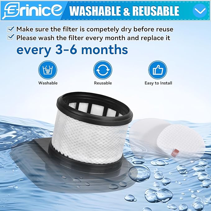 WZ240 filter replacement for Shark Pet Cordless Stick Vacuum WZ250 WZ140 IX140 IX142 IZ140 IZ142 IZ242 UZ145 UZ155 Part, 2 Post-motor+ 4 Foam& Felt Filters, replace to part #616FJ140& 617FJ140