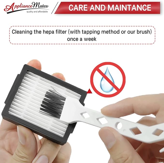 Filters Replacement for iRobot Roomba E I & J Series i7 i7+/plus i3 i3+ i4 i4+ i5 i5+ i6 i6+ i8 i8+ E5 E6 E7 Vacuum Cleaner Parts, 6 Pack High Efficiency Filters + 1 Cleaning Brush