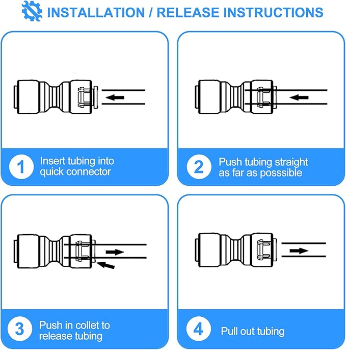 Inline Water Filter Kit for Ice Maker and Refrigerator,Include Feed Water Valve + 30FT 1/4 Inch O.D.RO Water Tubing