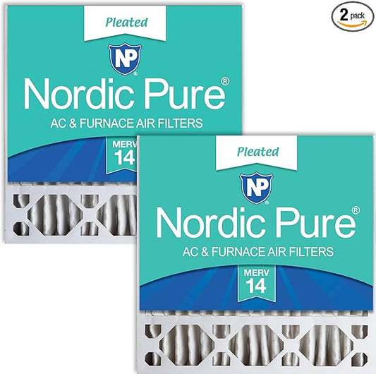 Nordic Pure 20x20x5 (Actual Size: 19 5/8 x 19 7/8 x 4 3/8) Honeywell/Lennox Replacement MERV 14 Air Filters 2 Pack