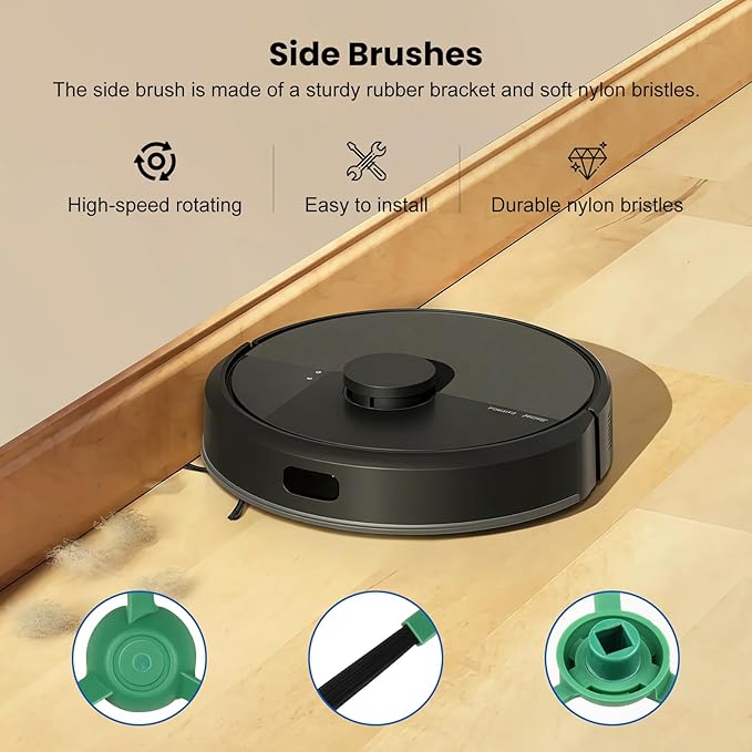 27 Pcs Replacement Parts for iRobot Roomba 104Combo/105 Vac/ 105 Combo/ Q052/ Q0520 Robot Vacuum, Include 2 Main Brushes, 6 Dust Bags, 6 Mop Pads, 6 Filters, 6 Side Brushes and 1 Cleaning Brush