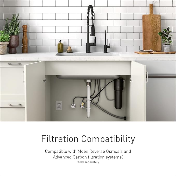 Moen Sip Spot Resist Stainless Traditional Drinking Water Beverage Faucet with Optional Filtration System, F7620SRS