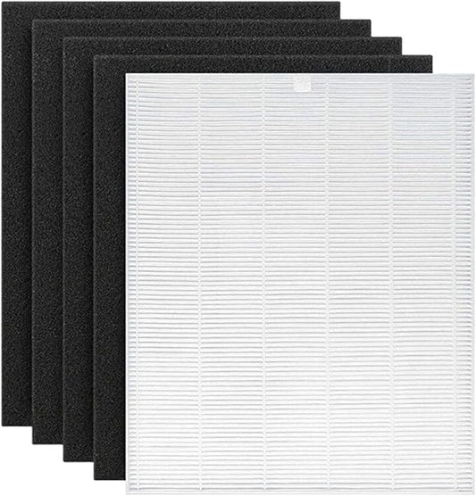C545 True HEPA Replacement Filter Compatible with Winix C545, B151, P150, 9300 Air Purifier Replacement, Part 1712-0096-00 and 2522-0058-00, 1 HEPA Filter + 4 Activated Carbon Filters