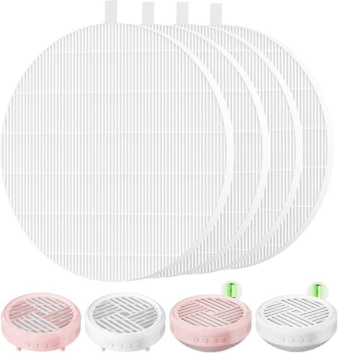 4 Pack HPro Nail Dust Collector Replacement Filter Compatible with MelodySusie Nail Dust Collectors, Models HPro/SProR, Attach 99% of Nail Dust, Reusable and Easy to Clean Nail Tool, White