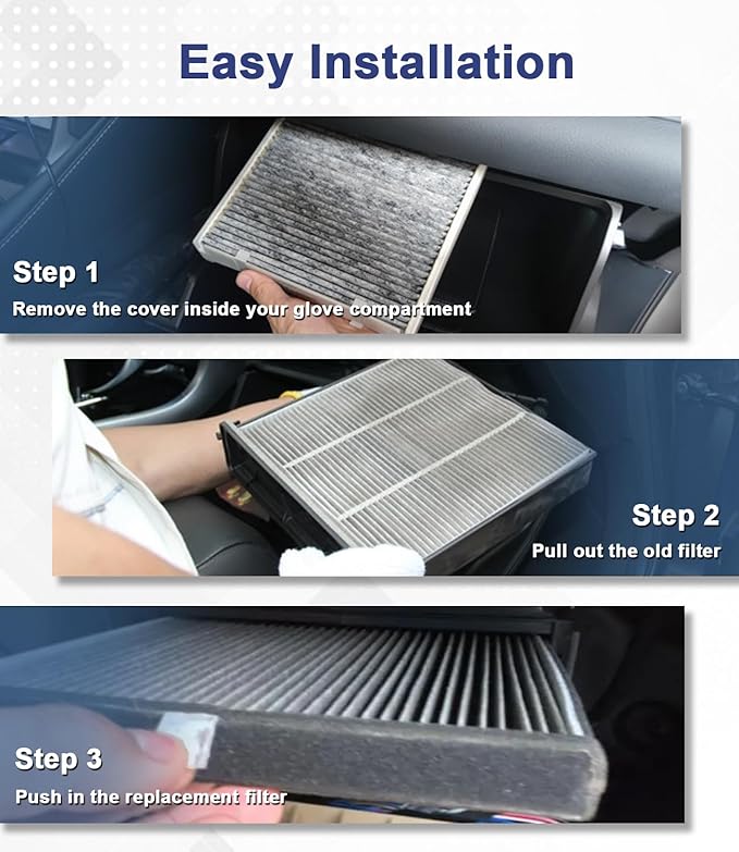 Treeligo CF12002 Cabin Air Filter, Replacement for Kia Soul L4 1.6L 2014 2015 2016 2017 2018 2019 Soul EV 2015 2016 2017 2018 2019, w/Upgraded Coconut Shell Activated Charcoal