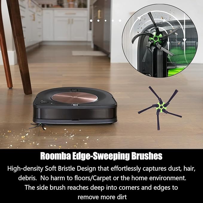 Replacement Parts Fit for iRo-bot Roomba s9 (9150) s9+ s9 Plus (9550) s Series Wi-Fi Connected Robot Vacuum Kits,2 Rubber Brushes, 6 Filters, 8 Side Brushes