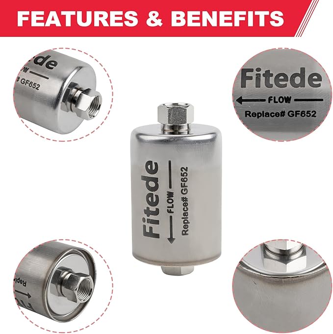 High Performance Fuel Filter Fits for Buick Cadillac Chevy GMC C1500 C2500 C3500 Silverado Sierra 2500HD Suburban Express Avalanche Replaces# GF652 FF5026 33481 G3727