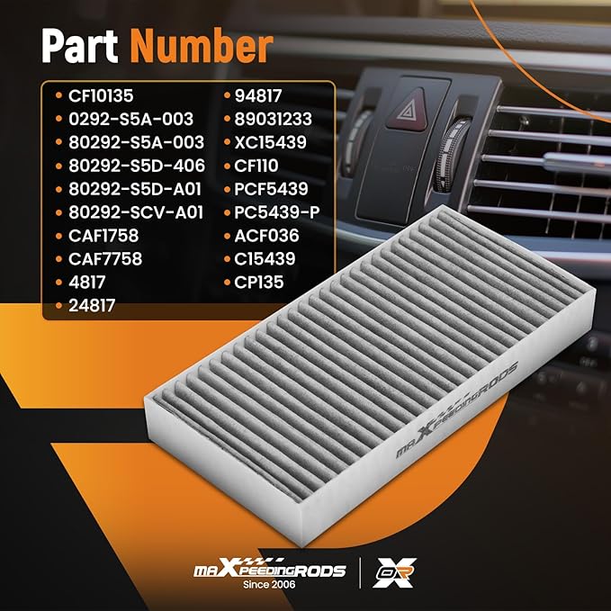 maXpeedingrods CF10135 ACF036 2-Pack Cabin Air Filter for Honda Civic 2001-2005, CR-V 2002-2006, Element 2003-2011, for Acura CSX 2006, EL 1997-2005, RSX 2002-2006