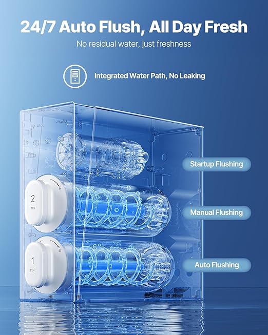VEVOR Reverse Osmosis System, 600 GPD 8-Stage Tankless Reverse Osmosis Water Filter, Under Sink Water Filtration System with Smart Display Faucet, 2:1 Pure to Drain Ratio