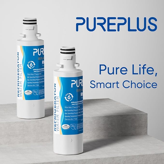 PUREPLUS MDJ64844601 Replacement for LG LT1000P ADQ747935, Kenmore 9980, LT1000, LT1000PC, ADQ74793501, ADQ74793502, LMXS28626S, LMXS30796S, Refrigerator Water Filter, Model: RWF4700AC, 4Pack