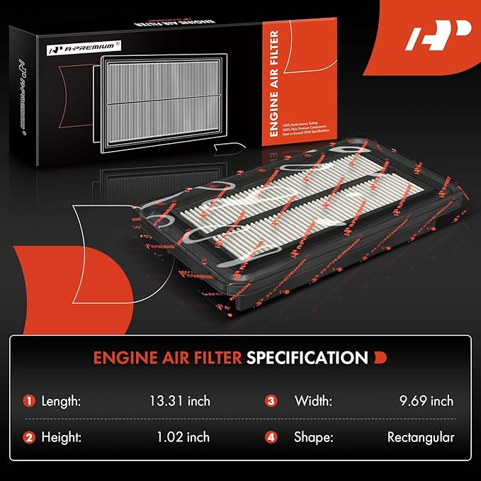A-Premium Engine Air Filter Compatible with Infiniti QX50 2019-2023, QX55 2022-2024, 2.0L, Replace# 16546-5NA1C, 165465NA1C