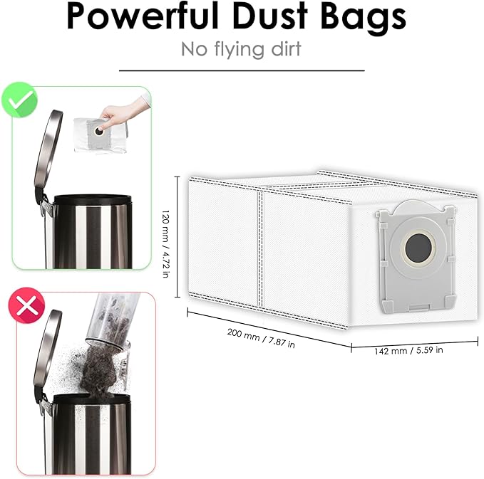 (6 Pack) X8 PRO OMNI Replacement Dust Bags Compatible with ECOVACS DEEBOT X8 PRO OMNI/ T80 Omni/ T30C Omni/ X9 Pro Omni/ T50 MAX PRO Omni/ T50 PRO Omni Robot Vacuum, Canister Bags, Vacuum Bags