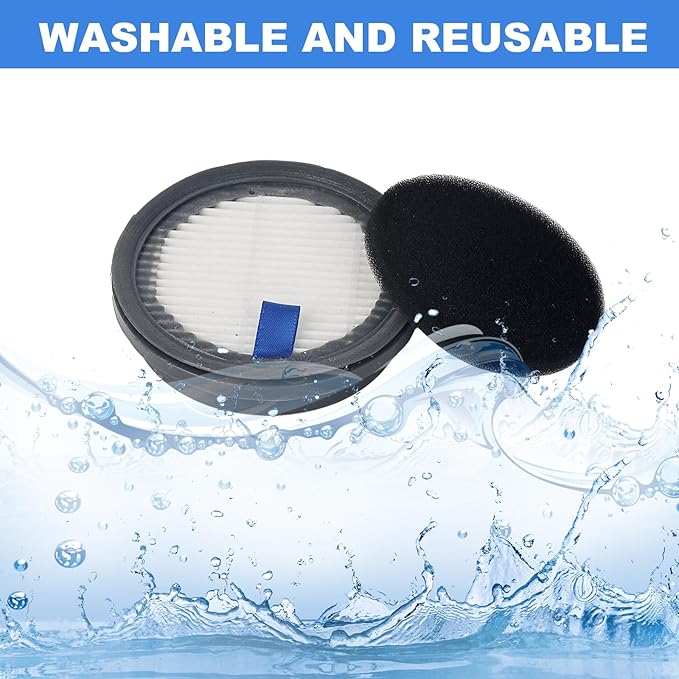 4 Pack HEPA Filters and 4 Pack Sponge Filters Replacement for Afoddon A200Pro/A200, ORFELD B08/C10A/C10G and NEQUARE S12 S25 S26 Series Cordless Vacuum Cleaner, with Foam Pre-filter