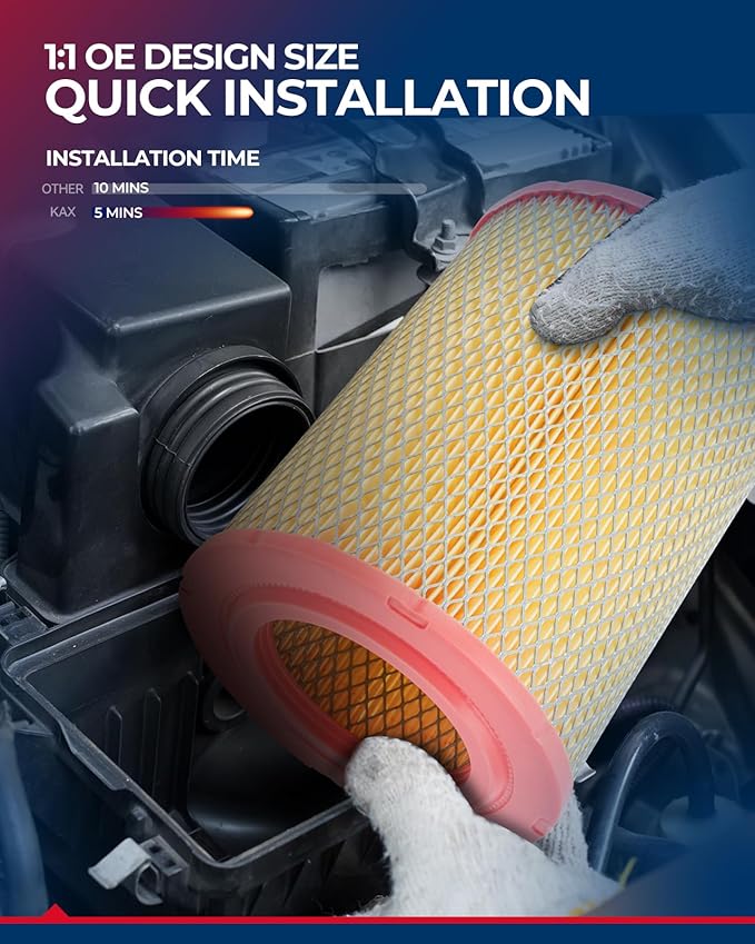 KAX Engine Air Filter, CA8038 Replacement for Chevrolet & GMC Cadillac Models, C1500/2500/3500, K1500/2500 Suburban, Tahoe, Yukon, Sierra, Escalade & More