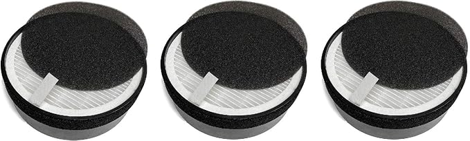 Nispira True HEPA H13 Air Filter Replacement Compatible with hOmeLabs Compact Air Purifier HME020248N 3 Stage Filtration with Night Light Office Bedroom, 3 Units