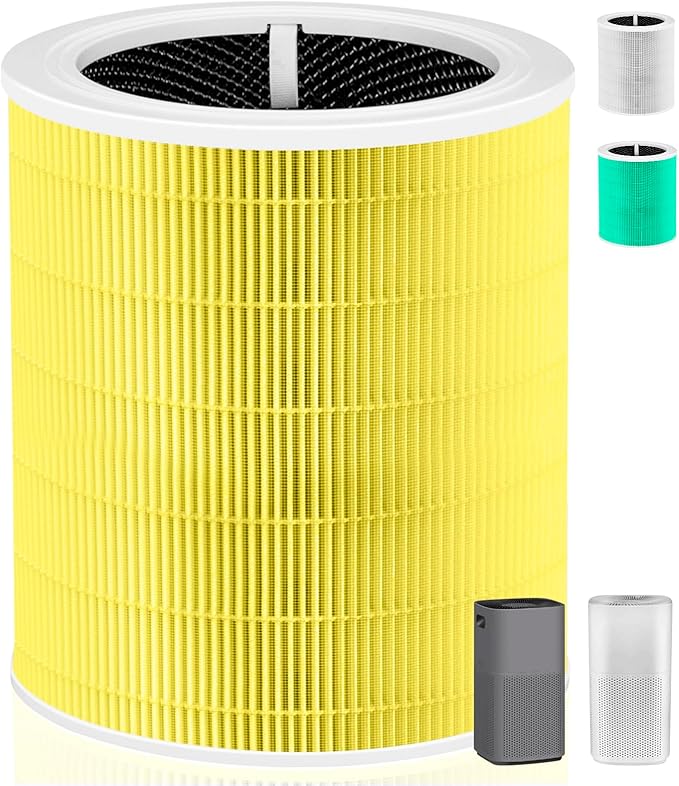 Core 600S Pet Care Replacement Filter for LEVOIT Core 600S & Core 600S-P Air Purifier, 3-in-1 H13 True HEPA with Activated Carbon Filter for Home Large Room,Core 600S-RF,1 Pack,Yellow