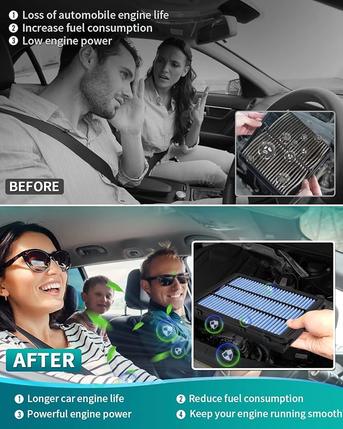 Cartist 2-Pack CA12065 Engine Air Filter Custom Fit for Tucson 2016-2021, Sportage 2017-2022 Automotive Air Filters Replacement